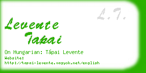levente tapai business card
